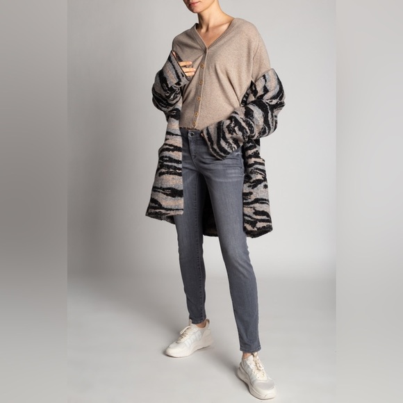 ZADIG & VOLTAIRE Mia Wool-Blend Camo Jacquard Knit Cardigan/Coat Size XS/S - Picture 5 of 16